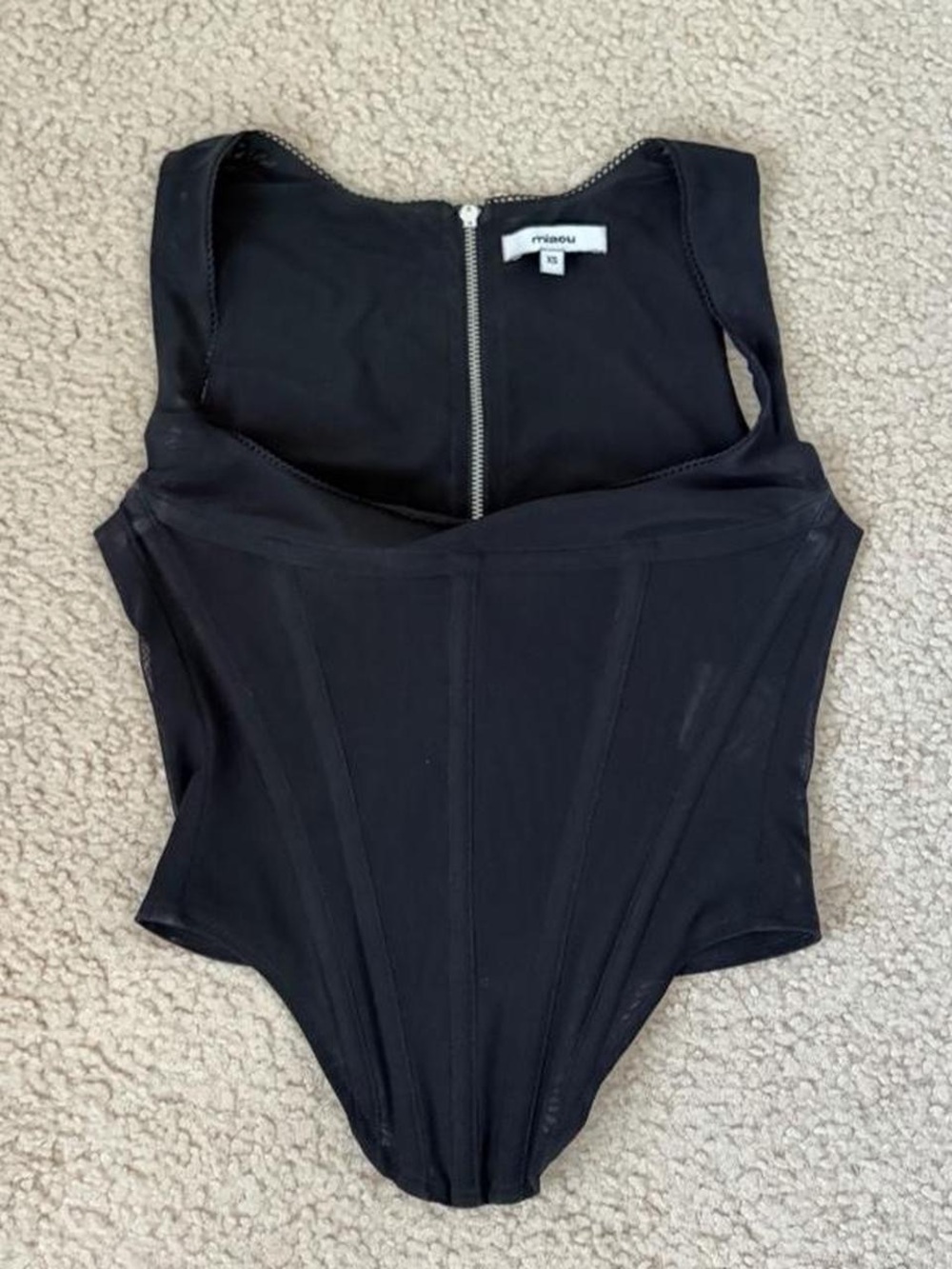 Miaou Black Girls' Corset Top with Back Zip